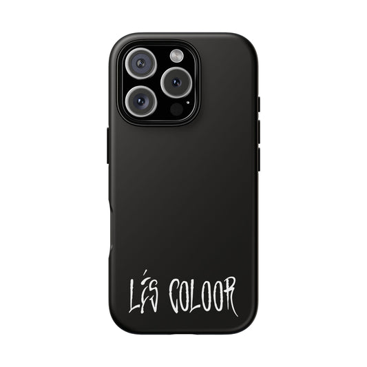 Sleek Black Phone Case - 'LÉS COLOOR' Design (Matte)